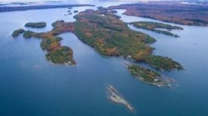 Aerial photo of Rose Island, Georgian Bay